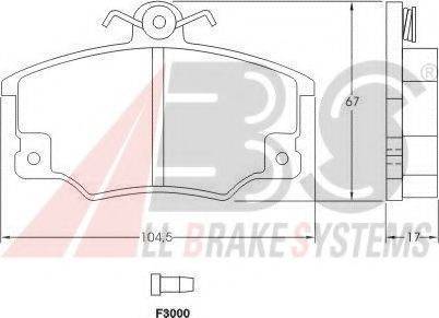 A.B.S. 36521 OE - Тормозные колодки, дисковые, комплект autospares.lv