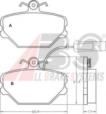 A.B.S. 36630 OE - Тормозные колодки, дисковые, комплект autospares.lv