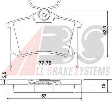 A.B.S. 36623 OE - Тормозные колодки, дисковые, комплект autospares.lv