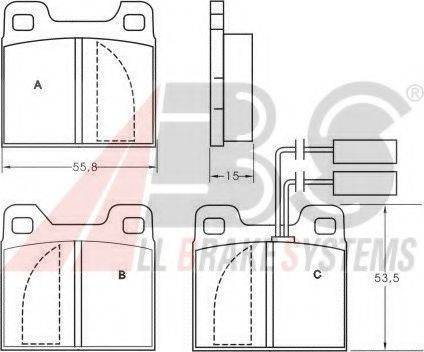 A.B.S. 36013 OE - Тормозные колодки, дисковые, комплект autospares.lv