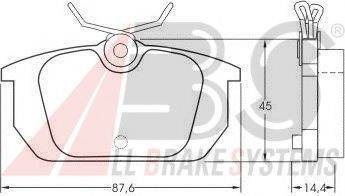 A.B.S. 36188 OE - Тормозные колодки, дисковые, комплект autospares.lv