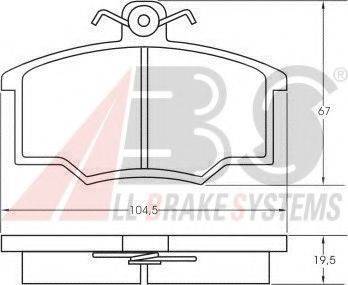 A.B.S. 36138 OE - Тормозные колодки, дисковые, комплект autospares.lv