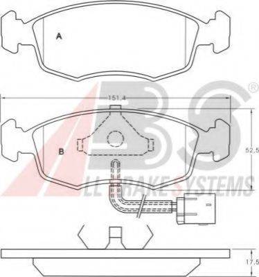 A.B.S. 36846 OE - Тормозные колодки, дисковые, комплект autospares.lv