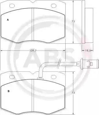 A.B.S. 36843 - Тормозные колодки, дисковые, комплект autospares.lv