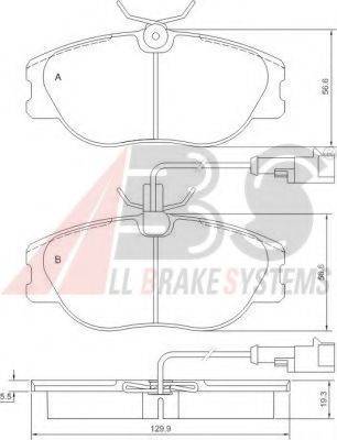 A.B.S. 36800 OE - Тормозные колодки, дисковые, комплект autospares.lv