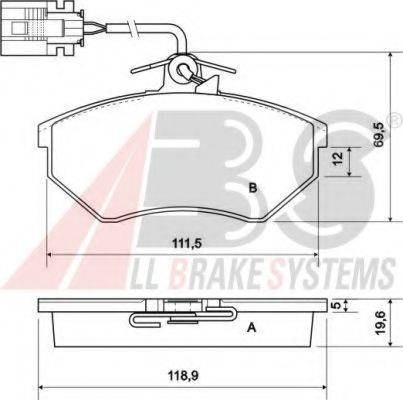 A.B.S. 36811 OE - Тормозные колодки, дисковые, комплект autospares.lv