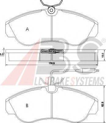 A.B.S. 36884 OE - Тормозные колодки, дисковые, комплект autospares.lv