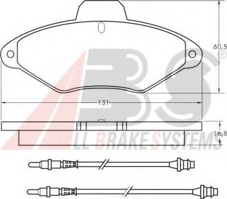 A.B.S. 36836 OE - Тормозные колодки, дисковые, комплект autospares.lv