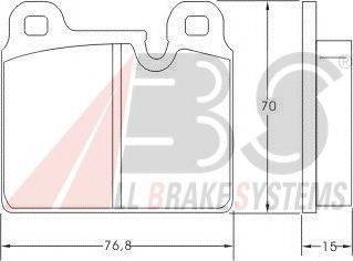 A.B.S. 36833 OE - Тормозные колодки, дисковые, комплект autospares.lv