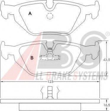 A.B.S. 36824 OE - Тормозные колодки, дисковые, комплект autospares.lv