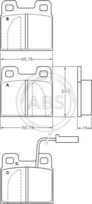 A.B.S. 36821 - Тормозные колодки, дисковые, комплект autospares.lv