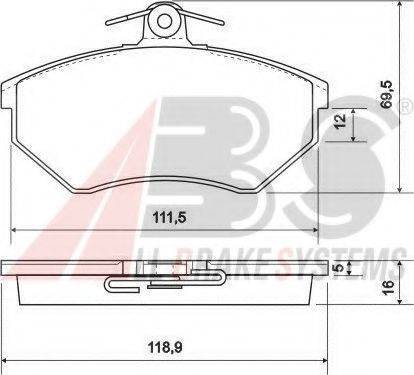 A.B.S. 36790 OE - Тормозные колодки, дисковые, комплект autospares.lv