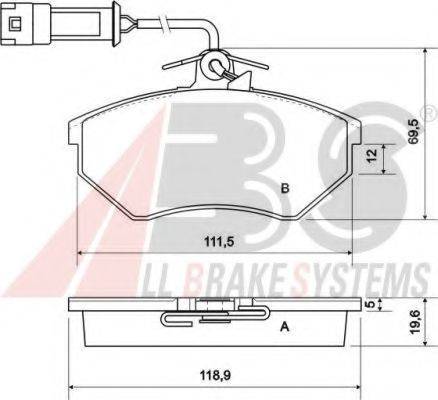 A.B.S. 36791 OE - Тормозные колодки, дисковые, комплект autospares.lv