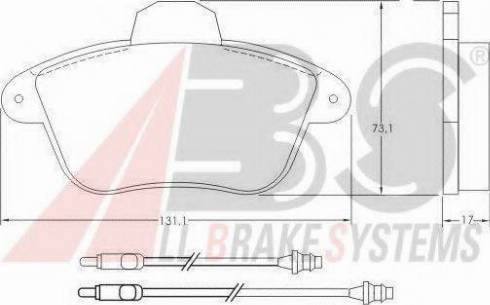 A.B.S. 36765 OE - Тормозные колодки, дисковые, комплект autospares.lv