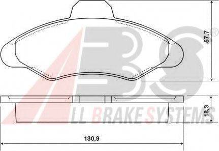 A.B.S. 36709 OE - Тормозные колодки, дисковые, комплект autospares.lv