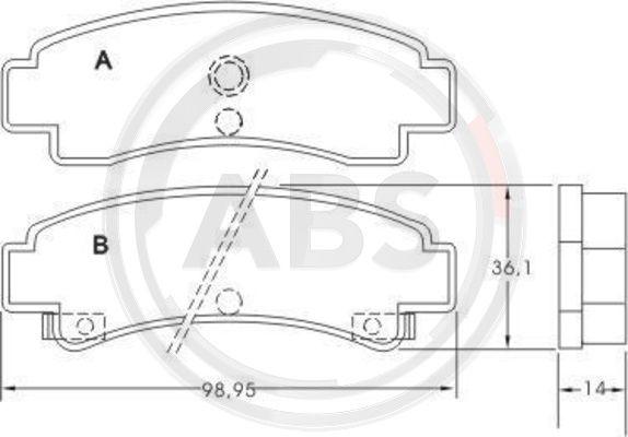 A.B.S. 36704 - Тормозные колодки, дисковые, комплект autospares.lv