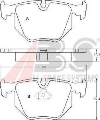 A.B.S. 36715 OE - Тормозные колодки, дисковые, комплект autospares.lv