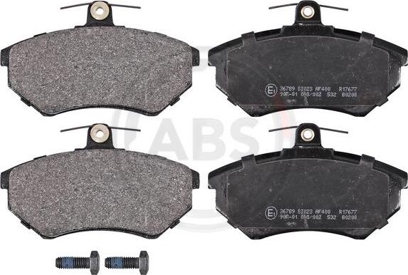 A.B.S. 36789 - Тормозные колодки, дисковые, комплект autospares.lv