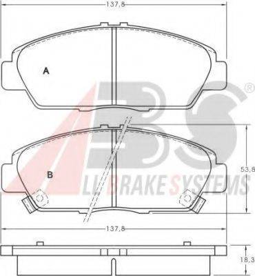 A.B.S. 36780 OE - Тормозные колодки, дисковые, комплект autospares.lv