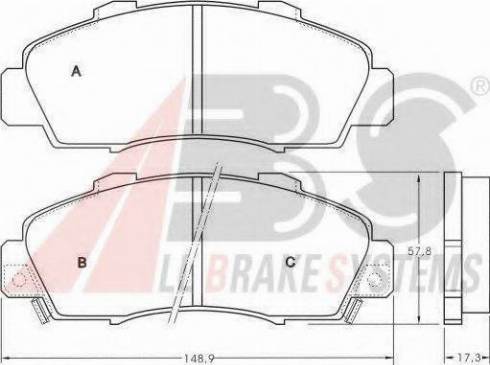 A.B.S. 36737 OE - Тормозные колодки, дисковые, комплект autospares.lv