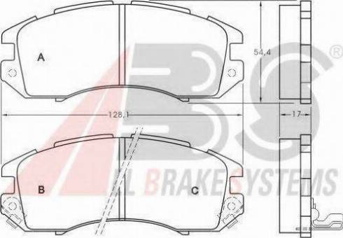 A.B.S. 36720 OE - Тормозные колодки, дисковые, комплект autospares.lv