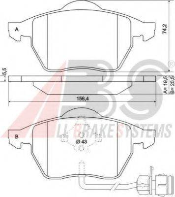 A.B.S. 36773 OE - Тормозные колодки, дисковые, комплект autospares.lv