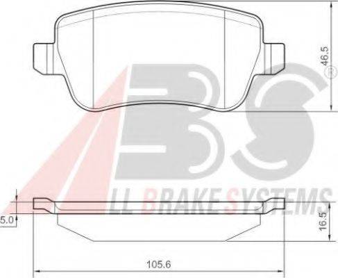 A.B.S. 37496 OE - Тормозные колодки, дисковые, комплект autospares.lv