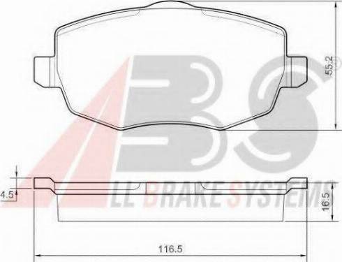 A.B.S. 37444 OE - Тормозные колодки, дисковые, комплект autospares.lv