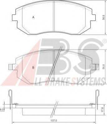 A.B.S. 37446 OE - Тормозные колодки, дисковые, комплект autospares.lv