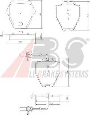 A.B.S. 37448 OE - Тормозные колодки, дисковые, комплект autospares.lv