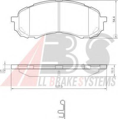 A.B.S. 37443 OE - Тормозные колодки, дисковые, комплект autospares.lv