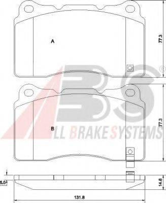 A.B.S. 37447 OE - Тормозные колодки, дисковые, комплект autospares.lv