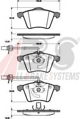 A.B.S. 37453 OE - Тормозные колодки, дисковые, комплект autospares.lv