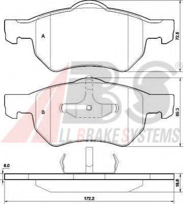 A.B.S. 37469 OE - Тормозные колодки, дисковые, комплект autospares.lv