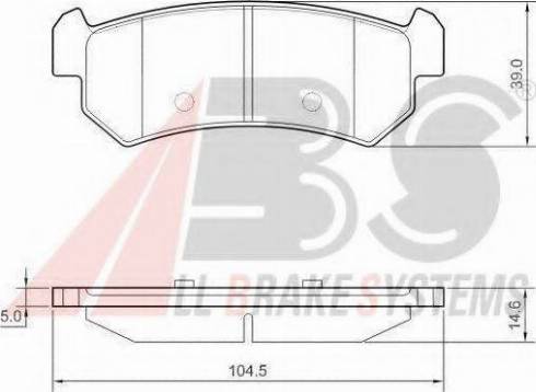 A.B.S. 37461 OE - Тормозные колодки, дисковые, комплект autospares.lv