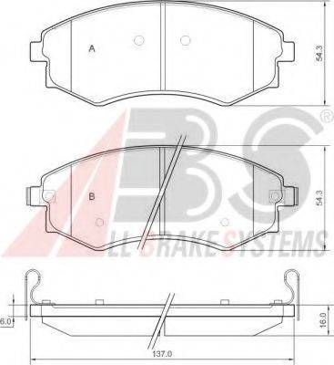 A.B.S. 37468 OE - Тормозные колодки, дисковые, комплект autospares.lv