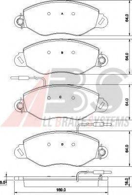 A.B.S. 37462 OE - Тормозные колодки, дисковые, комплект autospares.lv