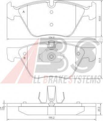 A.B.S. 37409 OE - Тормозные колодки, дисковые, комплект autospares.lv