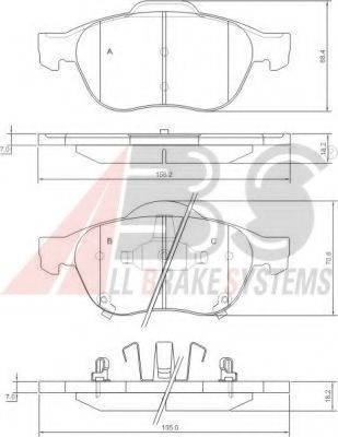 A.B.S. 37402 OE - Тормозные колодки, дисковые, комплект autospares.lv