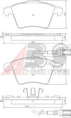 A.B.S. 37416 OE - Тормозные колодки, дисковые, комплект autospares.lv