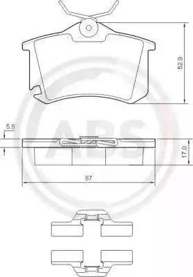 A.B.S. 37412 - Тормозные колодки, дисковые, комплект autospares.lv