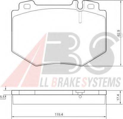 A.B.S. 37480 OE - Тормозные колодки, дисковые, комплект autospares.lv