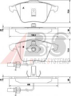 A.B.S. 37425 OE - Тормозные колодки, дисковые, комплект autospares.lv