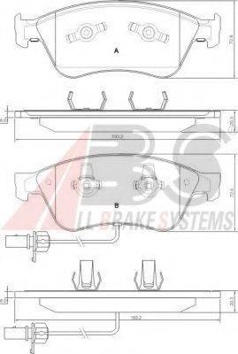 A.B.S. 37427 OE - Тормозные колодки, дисковые, комплект autospares.lv