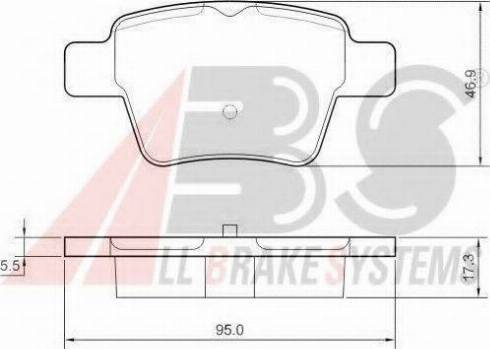 A.B.S. 37475 OE - Тормозные колодки, дисковые, комплект autospares.lv