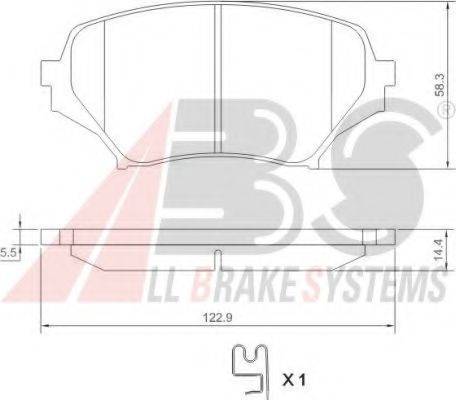 A.B.S. 37549 OE - Тормозные колодки, дисковые, комплект autospares.lv