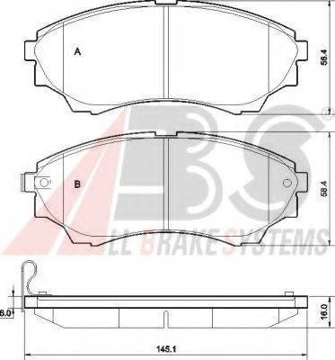 A.B.S. 37540 OE - Тормозные колодки, дисковые, комплект autospares.lv