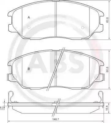 A.B.S. 37548 - Тормозные колодки, дисковые, комплект autospares.lv