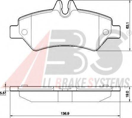 A.B.S. 37555 OE - Тормозные колодки, дисковые, комплект autospares.lv