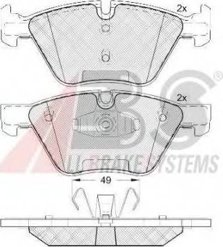 A.B.S. 37551 OE - Тормозные колодки, дисковые, комплект autospares.lv